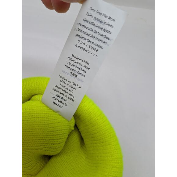 Dickies Logo Cuffed Skully Beanie Hat Neon One Size - Picture 4 of 4